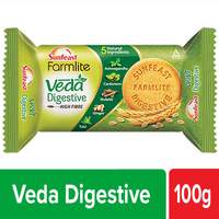 Sunfeast Farmlite Veda Digestive Biscuit 100g| High Fibre | Goodness of 5 natural ingredients and wheat fibre