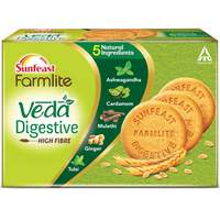 Sunfeast Farmlite Veda Digestive Biscuit 250g| High Fibre | Goodness of 5 natural ingredients and wheat fibre