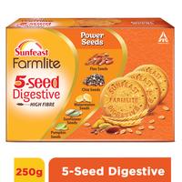 Sunfeast Farmlite 5 Seed Digestive Biscuit 250g| High fibre | Goodness of 5 Power Seeds and Wheat Fibre