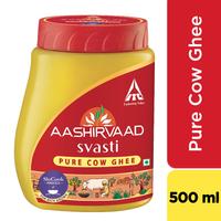 Aashirvaad Svasti Pure Cow Ghee, Pet Pack 500ml, Desi Ghee with Rich Aroma