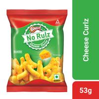Bingo! No Rulz Cheese Curlz, 53g, Cheese Flavoured Super Light & Super Tasty Baked Puffs