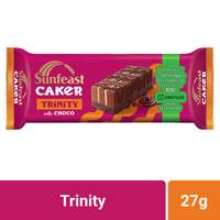 Sunfeast Caker Trinity Cake, Triple Chocolate, 27g